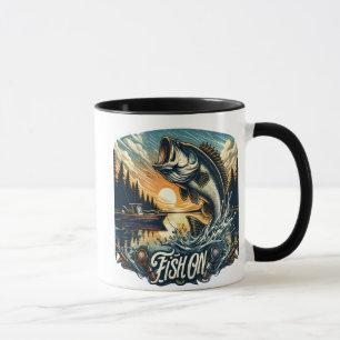 Majestic Dawn Leap A Bass Skyward Fish On Mug