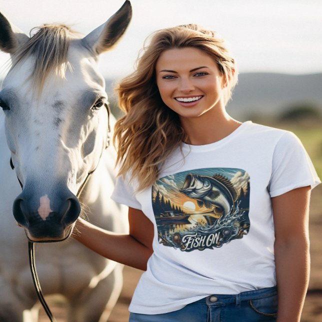 Majestic Dawn Leap A Bass Skyward Fish On T-Shirt (Creator Uploaded)