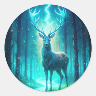 Majestic Deer Classic Round Sticker
