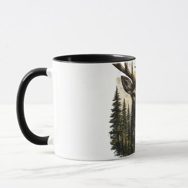 Majestic Deer Forest Adventure Nature/ Watch Mug (Left)