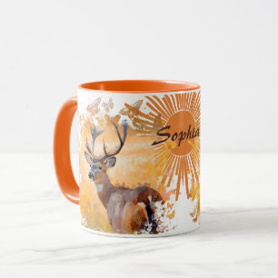 Majestic Deer in a Field of Wildflowers Mug