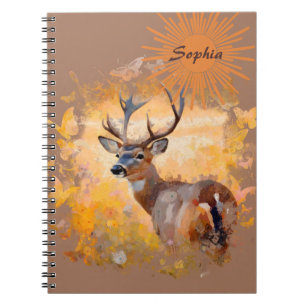 Majestic Deer in a Field of Wildflowers Notebook