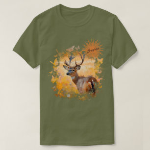 Majestic Deer in a Field of Wildflowers T-Shirt
