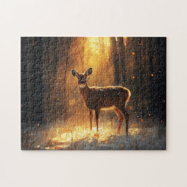 Majestic Deer in a Winter Forest Jigsaw Puzzle (Horizontal)