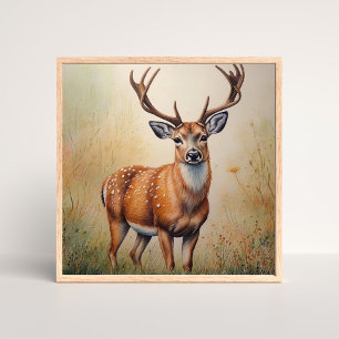 Majestic Deer In Autumn Forest Wildlife Poster