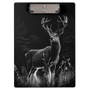 Majestic Deer in the Wilderness – Black&White Art Clipboard