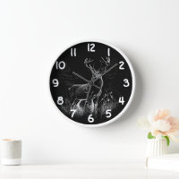 Majestic Deer in the Wilderness – Black&White Art