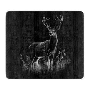 Majestic Deer in the Wilderness – Black&White Art Cutting Board