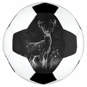 Majestic Deer in the Wilderness – Black&White Art Football
