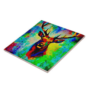 majestic deer - Proud stag Tile