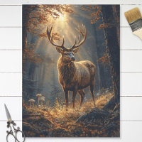 Majestic Deer Stag in the Forest Decoupage