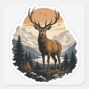 Majestic Deer Sticker Wildlife Nature Vector Art