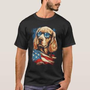 Majestic Dog American Flag Patriotic 4th Of July T-Shirt