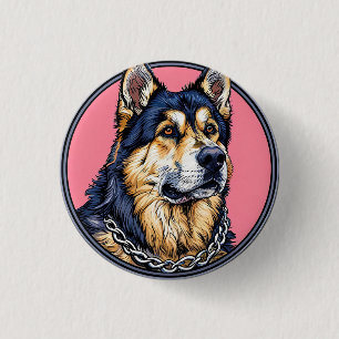Majestic Dog with Bold Colours 3 Cm Round Badge