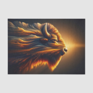 Majestic Double Exposure Bison Decoupage Paper