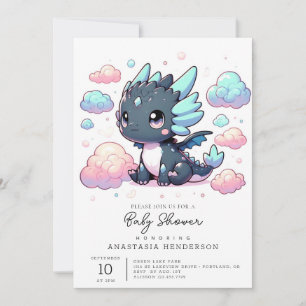 Majestic Dragon Baby Shower Invitation