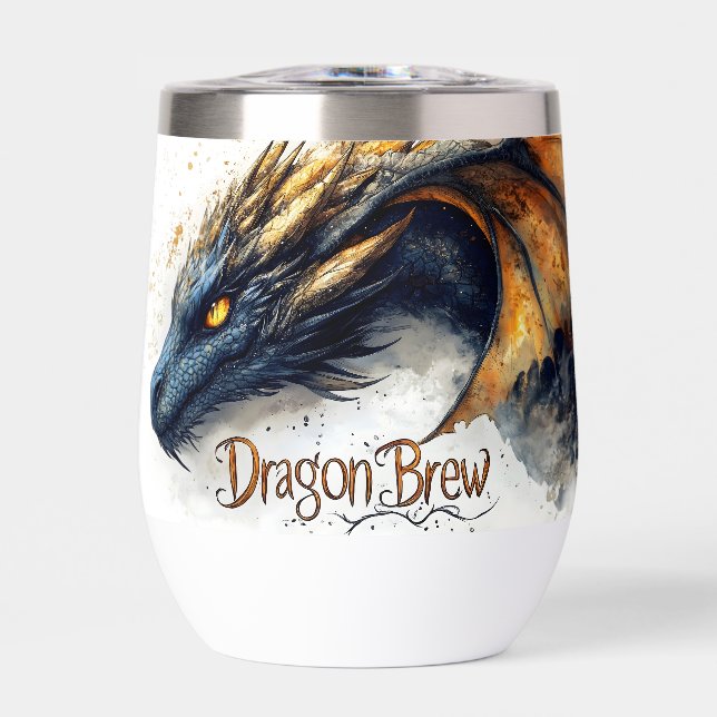 Majestic Dragon Head Watercolor Illustration (Front)