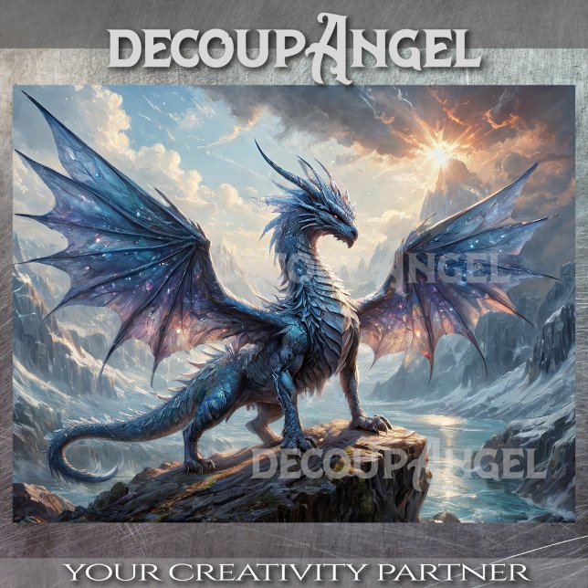 Majestic Dragon of Ice -Decoupage- Tissue Paper (Creator Uploaded)