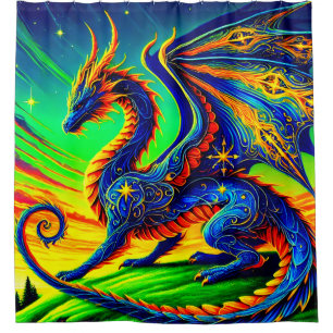 Majestic Dragon Shower Curtain