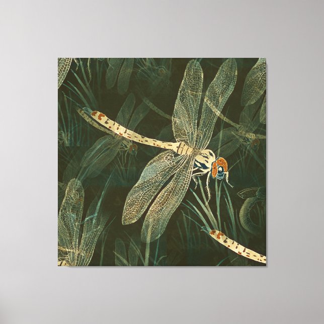 Majestic Dragonfly Pattern Canvas Print (Front)