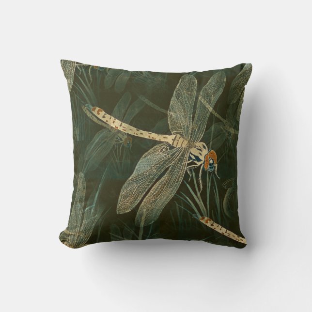 Majestic Dragonfly Pattern Cushion (Front)