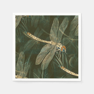 Majestic Dragonfly Pattern Napkin