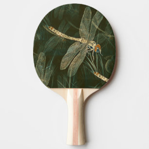 Majestic Dragonfly Pattern Ping Pong Paddle