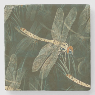 Majestic Dragonfly Pattern Stone Coaster