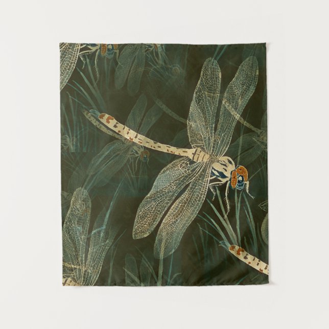 Majestic Dragonfly Pattern  Tapestry (Front)