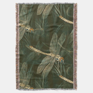 Majestic Dragonfly Pattern Throw Blanket