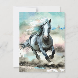 Majestic Draught Horse Watercolour  Postcard