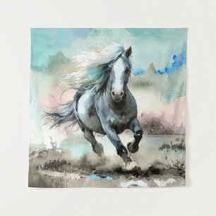 Majestic Draught Horse Watercolour Tapestry