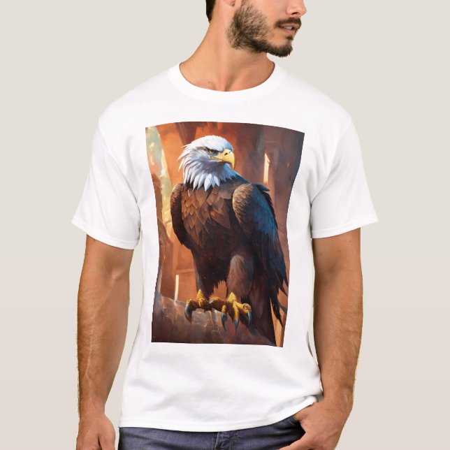 Majestic Eagle Art Prints: Captivating Wildlife Wa T-Shirt (Front)