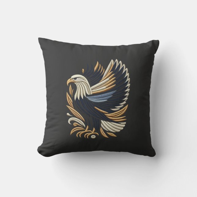 Majestic Eagle Embroidery Design | Bold Patriotic  Cushion (Front)