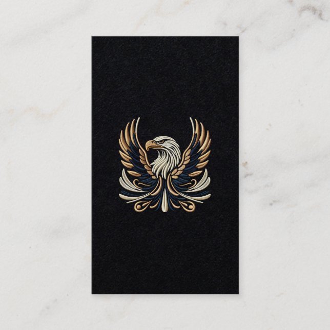 Majestic Eagle Embroidery Design Business Card (Front)