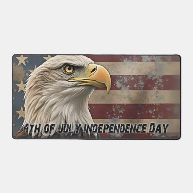 Majestic Eagle & Flag – Spirit of Freedom Desk Mat (Front)