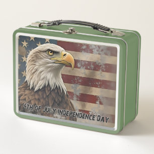 Majestic Eagle & Flag – Spirit of Freedom Metal Lunch Box