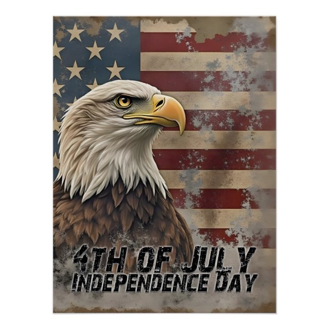 Majestic Eagle & Flag – Spirit of Freedom Poster (Front)