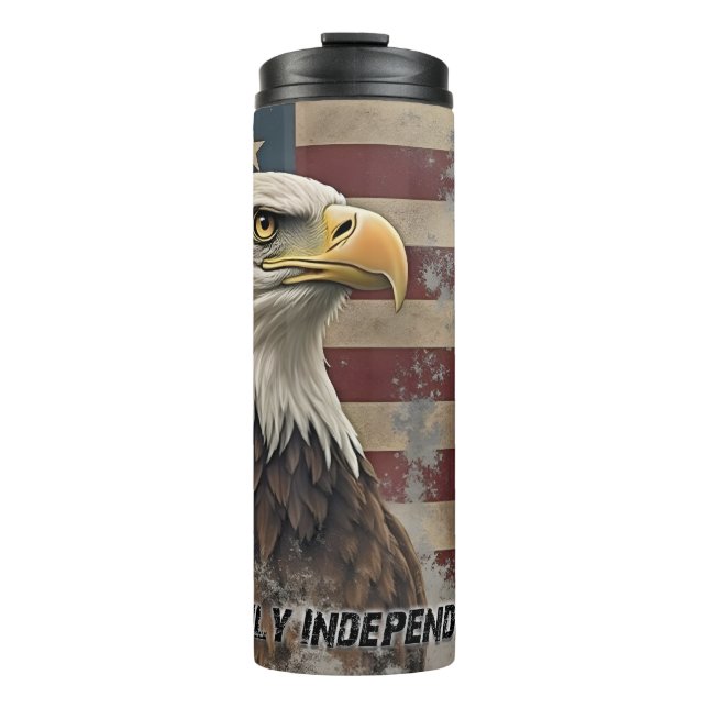 Majestic Eagle & Flag – Spirit of Freedom Thermal Tumbler (Front)