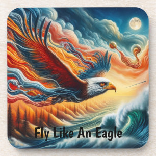 Majestic Eagle Fly Like An Eagle Fantasy Art Coaster