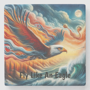 Majestic Eagle Fly Like An Eagle Fantasy Art Stone Coaster