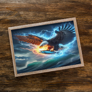Majestic Eagle Grasping Prey Poster