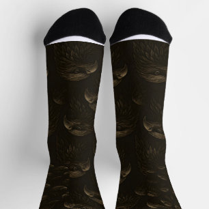 Majestic Eagle Head Seamless Pattern Socks