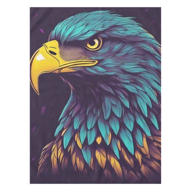 Majestic Eagle in vibrant Colours Tablecloth (Front)