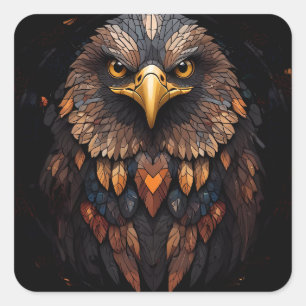 Majestic eagle Key Ring Square Sticker
