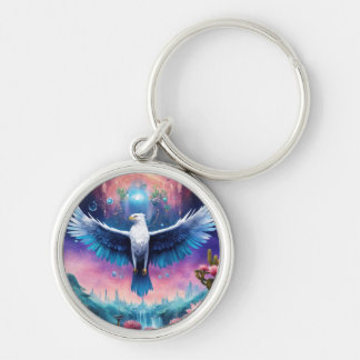 Majestic Eagle Keychain: Elegance on a Pale Black  Key Ring