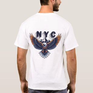 Majestic Eagle Over NYC Skyline – Patriotic New Yo T-Shirt