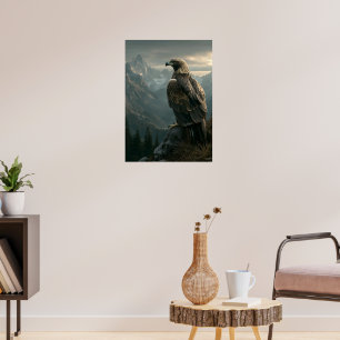 Majestic Eagle Overlooking Mountain Peaks Poster