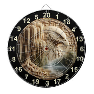 Majestic Eagle Overlooking Serene Lake Dartboard