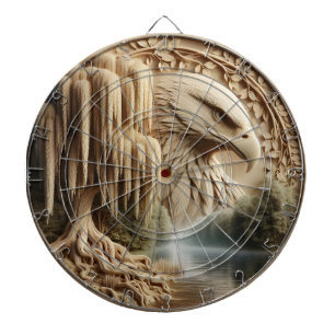 Majestic Eagle Overlooking Serene Lake Dartboard